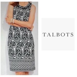 Talbots Black and White Sheath Cocktail Dress